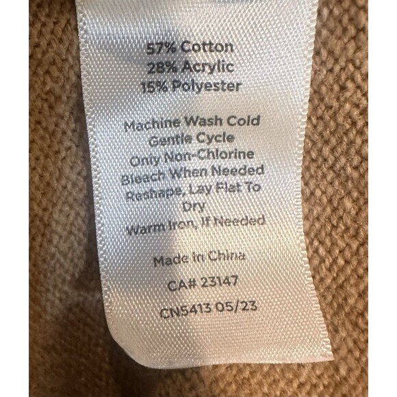 Talbots Cotton Blend Brown Owl 3D-Knit Crew Neck Pullover Sweater Size Large - Picture 5 of 8